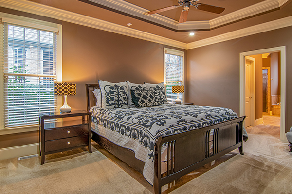 brown painted bedroom